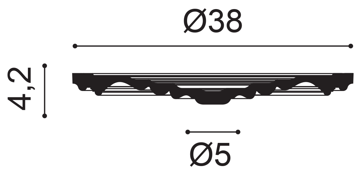 R08  Потолочная розетка Диаметр 38 см (Высота: 4,2 см)