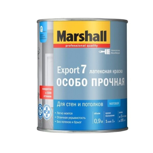 Краска Marshall EXPORT 7 матовая латексная BC 0,9л