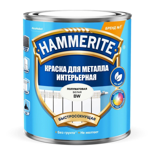 Краска Hammerite д/мет интерьерная BW 0,9л