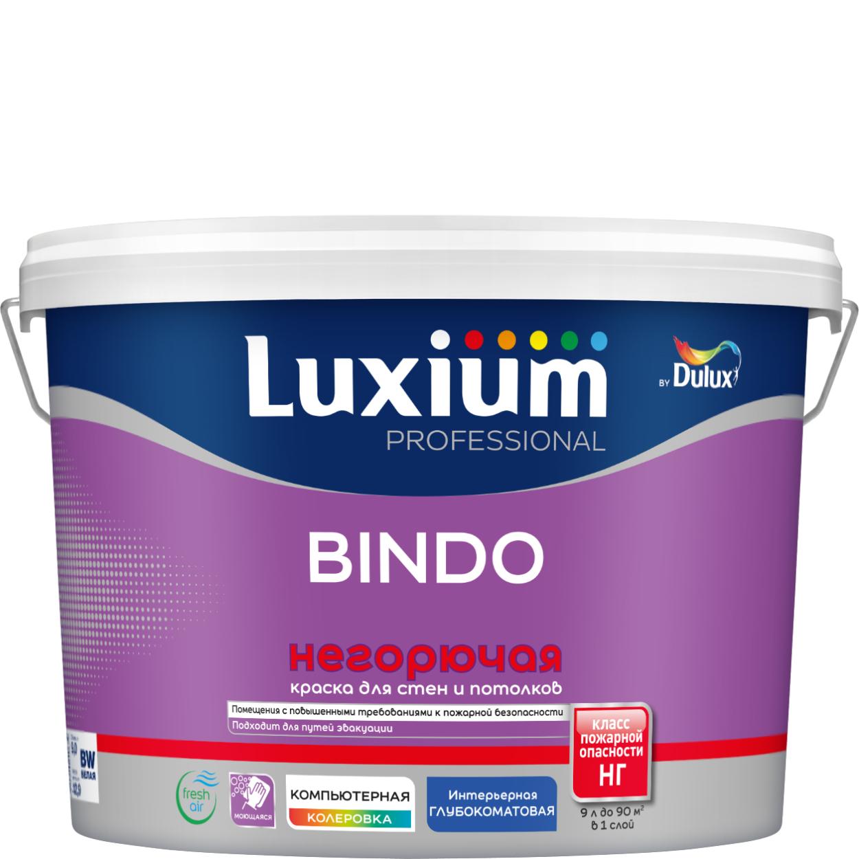 Краска Luxium Prof Bindo негорючая BW 9л
