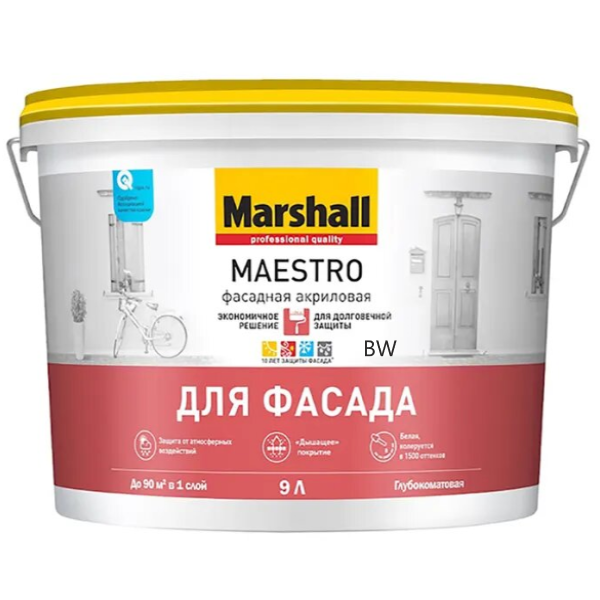 MAESTRO фасадная акриловая BW, 9л