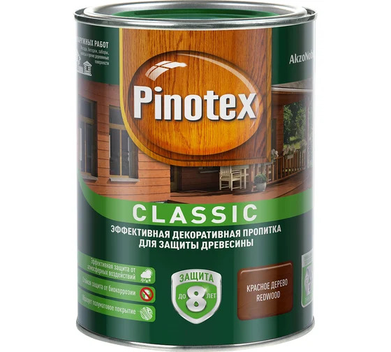 Pinotex Classic красное дерево, 1л