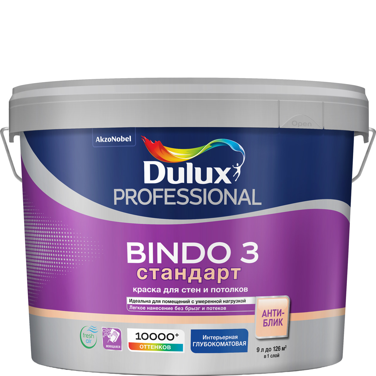 Dulux Professional BINDO 3 глубокоматовая BW 9л