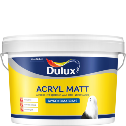 Краска Dulux ACRYL MATT глубокоматовая BW 9л