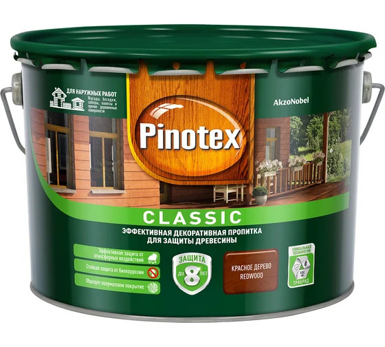 Pinotex Classic красное дерево, 9л