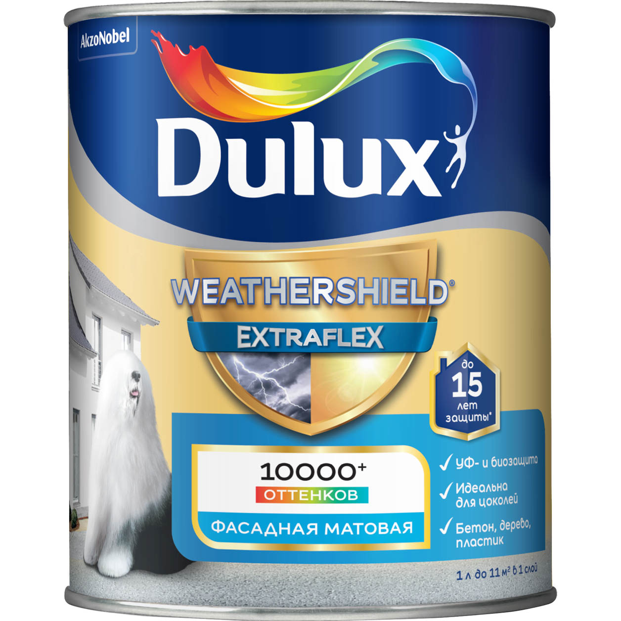 Краска фасадная Dulux Weathershield Extraflex BW 1л