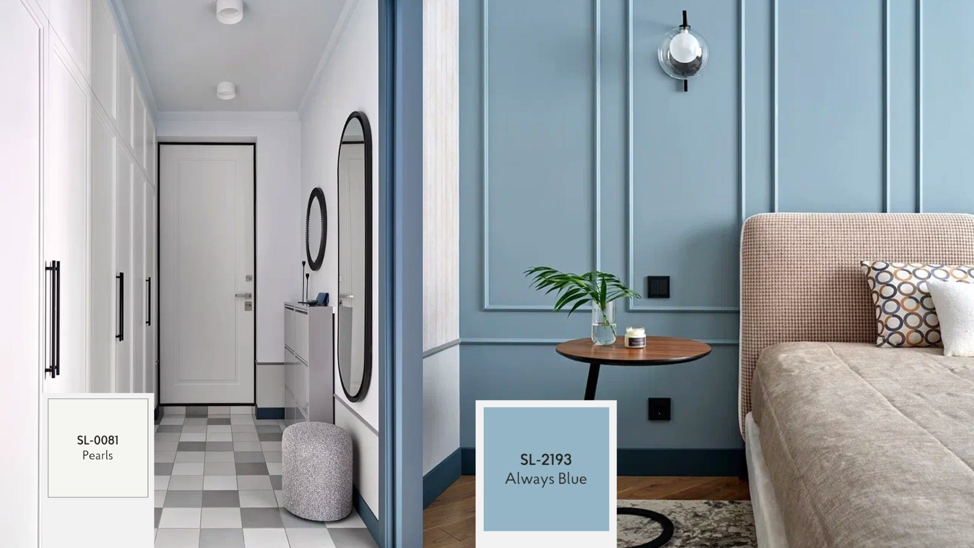 Нежные оттенки Swiss Lake в интерьере квартиры