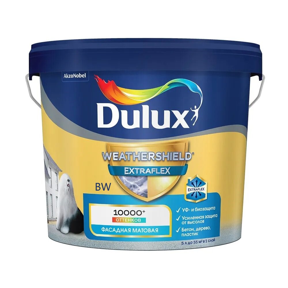 Краска фасадная Dulux Weathershield Extraflex, BW 5л