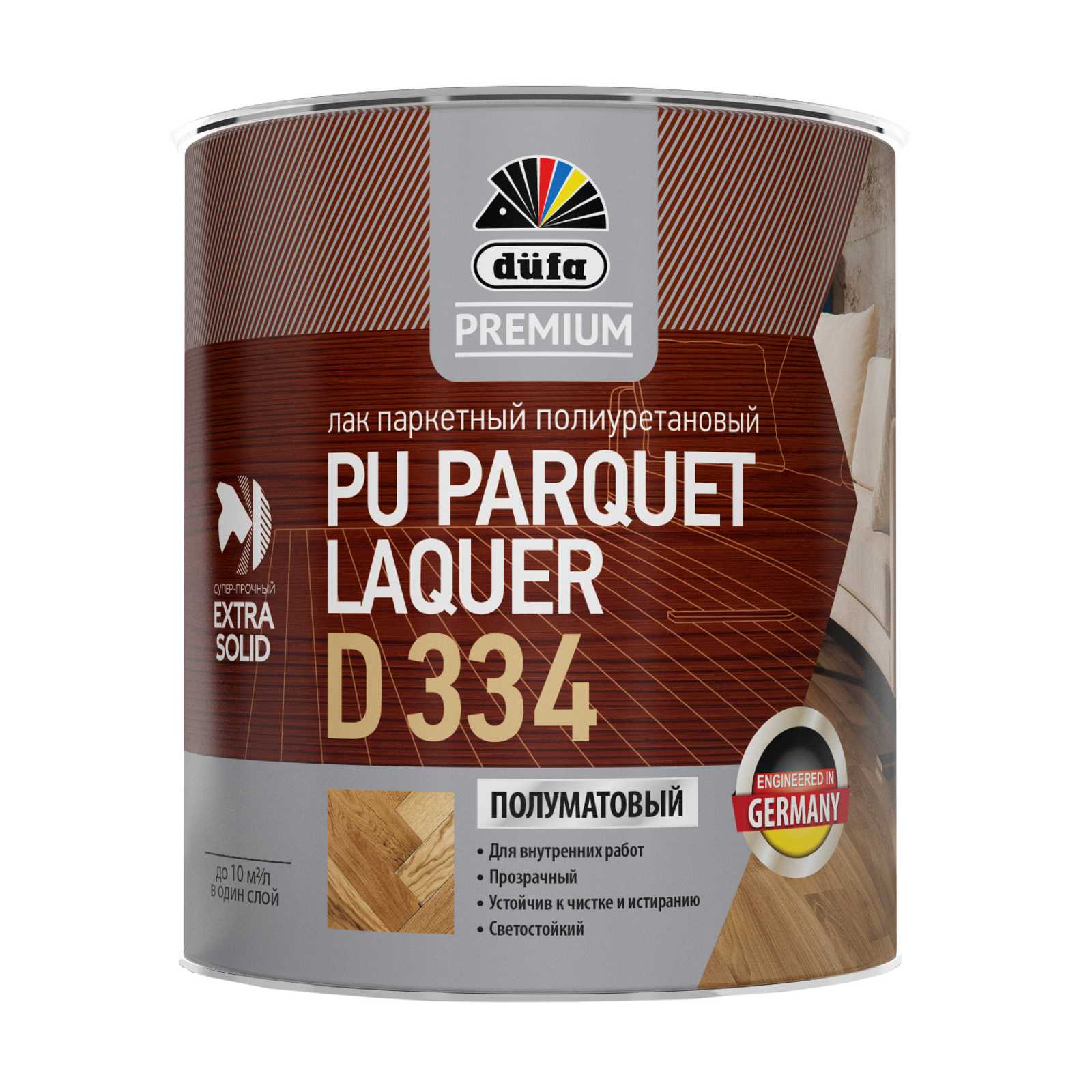 DufaPremium Лак PU PARQUET LAQUER D334 полиуретановый паркетный полуматовый 2л