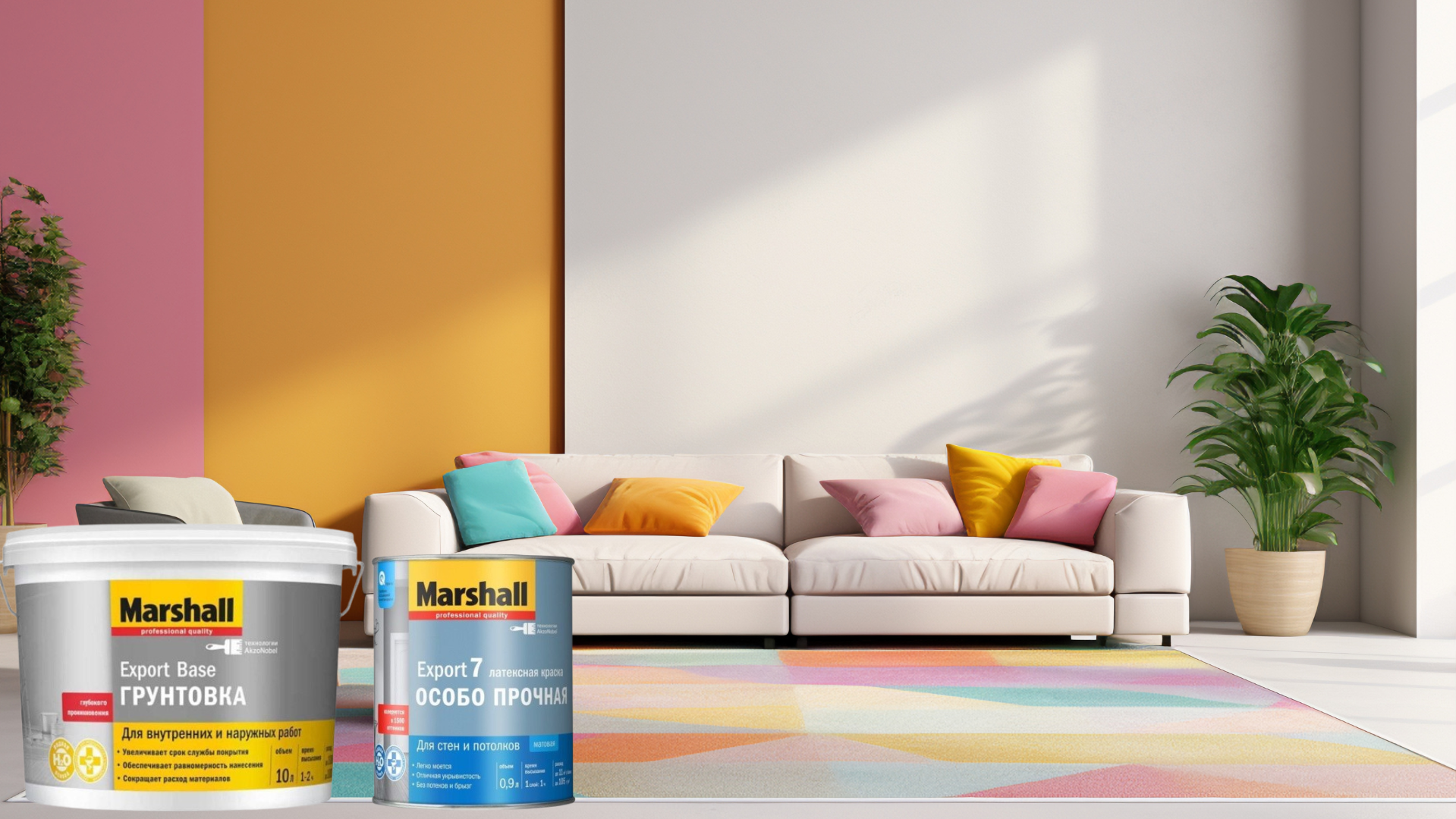 Как сэкономить на ремонте? Решение - грунт и краска Marshall Export